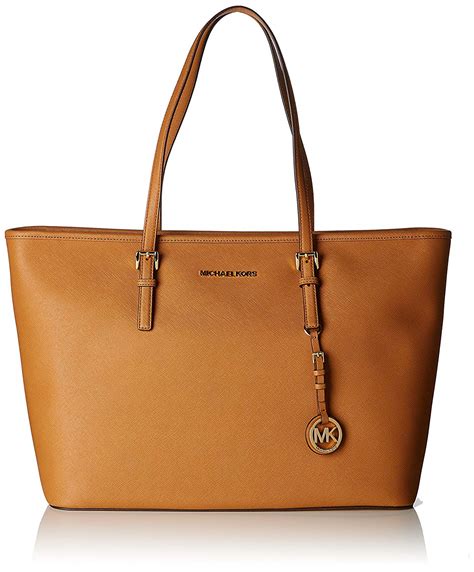 michael kors jet set brown purse|michael kors jet set saffiano.